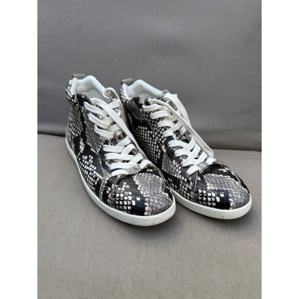 PAIGE Snakeskin Print High Top Sneakers Ladies Shoes Fashion Goth Punk Size 6